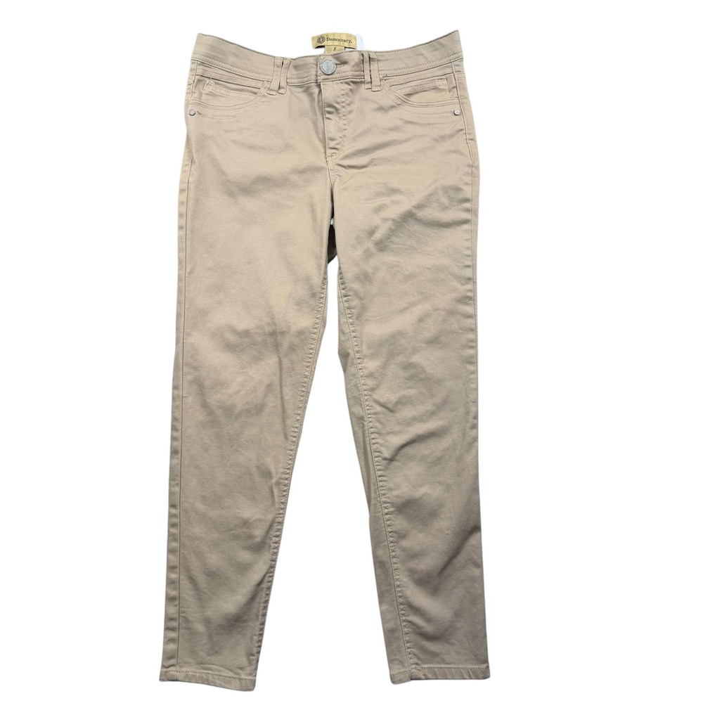 Democracy Ab Technology Pants Womens 8 Khaki Slim Straight Stretch Casual 1706